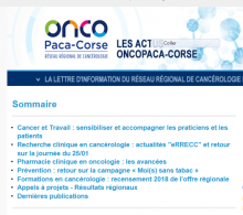 La dernière Lettre d'information du réseau OncoPaca-Corse vient d'être publiée